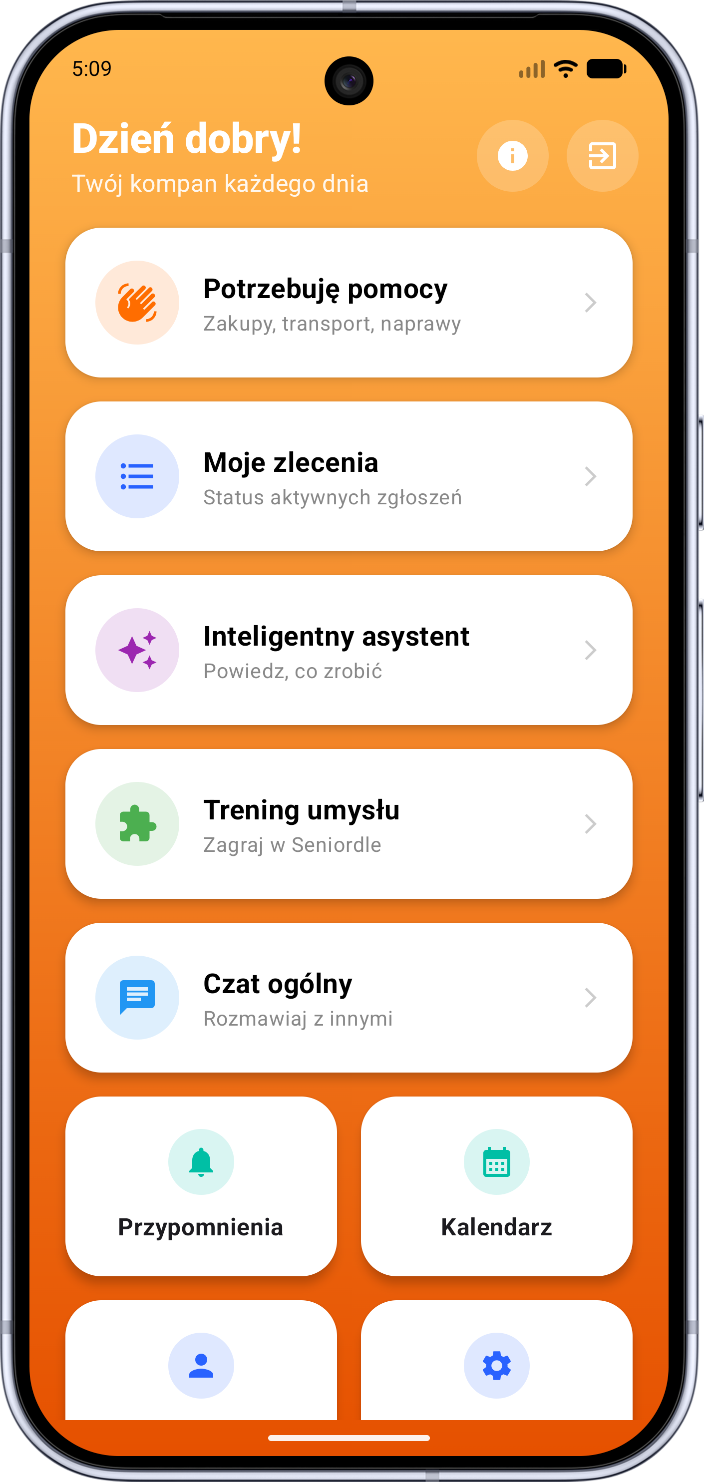Aplikacja mobilna dla seniora Senior Assistant